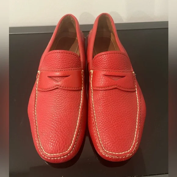Prada Red Leather Loafers - Men’s (US 9, Italian 8) - Picture 3 of 6